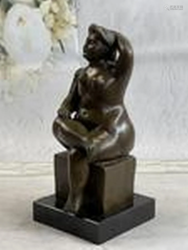 Proportionally Exaggerated Large Woman Bronze Sculpture by F...