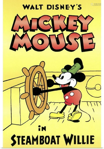 Steamboat Willie 1928 Wall Art Print