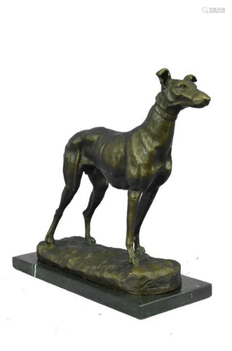 Singed Greyhound Bronze Statue By Fremiet Sculpture Art