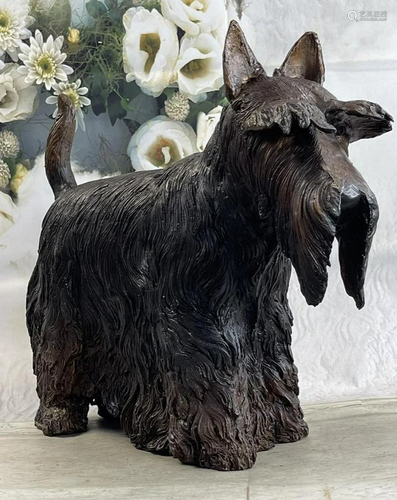 Scottish Terrier Puppy Dog Bronze Casting Sculpture Statue F...