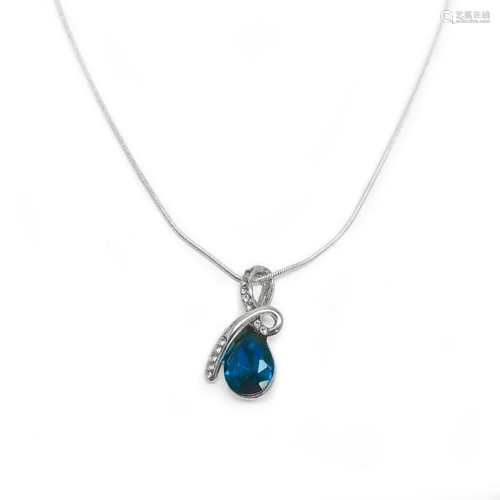 Mounted Blue Gemstone Pendant Accompanied With 925 Sterling ...