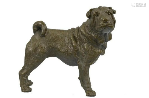 Signed Original Milo English Bull Dog Bronze Sculpture Anima...