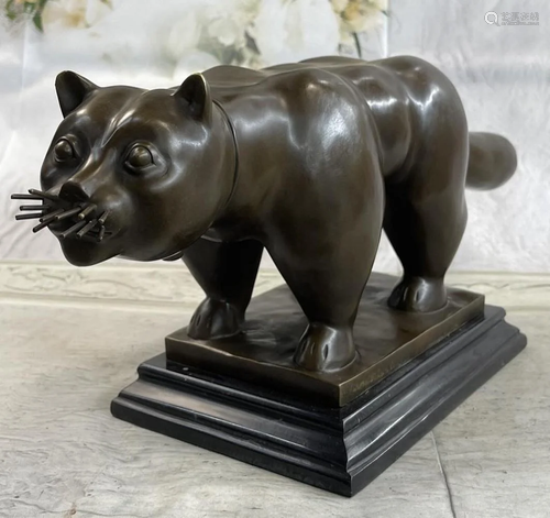 Animal Pet Feline Cat Signed Botero Bronze Statue Statuette ...