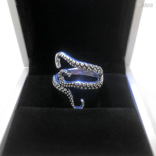 925 Silver Octopus Ladies Ring