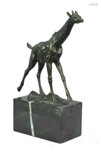 Original Signed Milo Tall Giraffe Bookend Book End Bronze Sc...