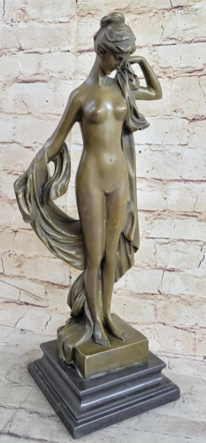 Bronze Sculpture Sweet and Demure Nude Woman Bronze Sculptur...
