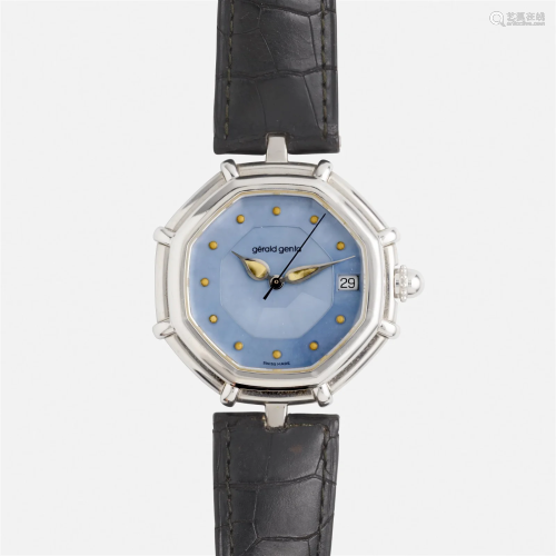 Gerald Genta, 'Octagon' white gold wristwatch