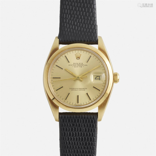 Rolex, 'Oyster Perpetual Date' gold wristwatch
