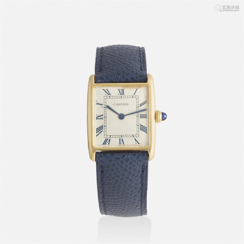 Cartier, 'Tank Arrondie' gold wristwatch