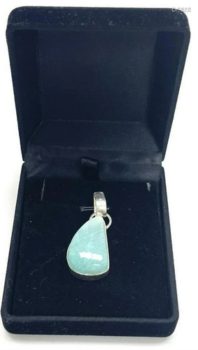 Aquamarine Gemstone Handmade 925 Sterling Silver Pendant