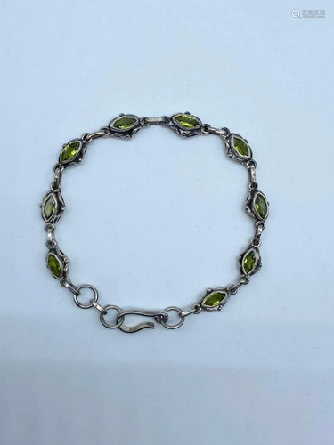 Energizing 925 Sterling Silver and Green Citrine Bracelet