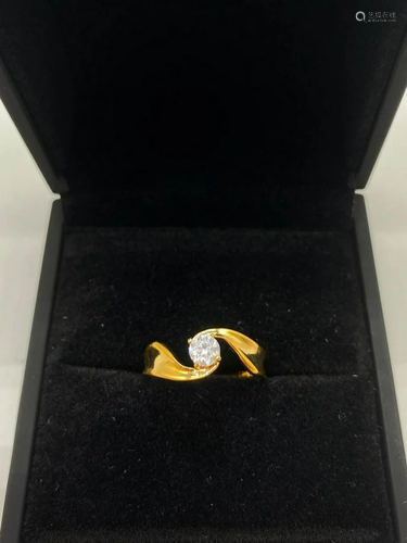 Beautiful Solitaire Setting, Diamond and 18KTGE Yellow Gold ...