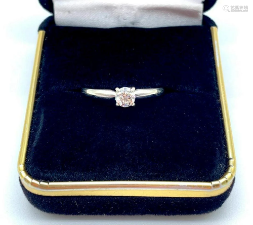 14 KT Gold and Natural Diamond Solitaire Style Ring