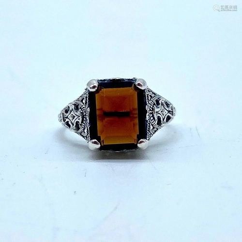 Shining Smoky Topaz Sterling Silver Ring