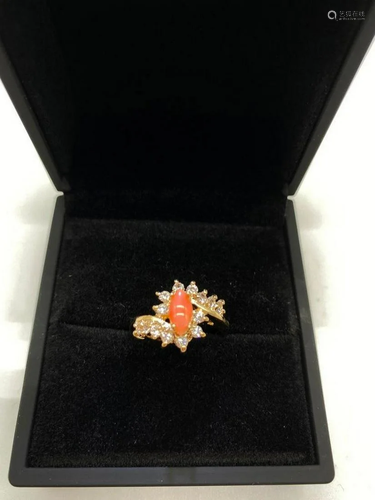 Irresistible Bypass Setting, Coral Stone and Swarovski Cryst...