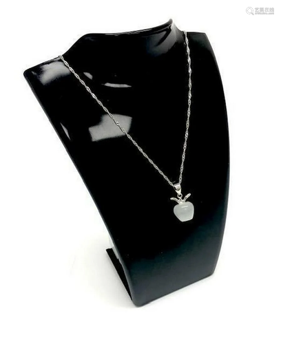 Women's 925 Silver Plated Apple Pendant Necklace