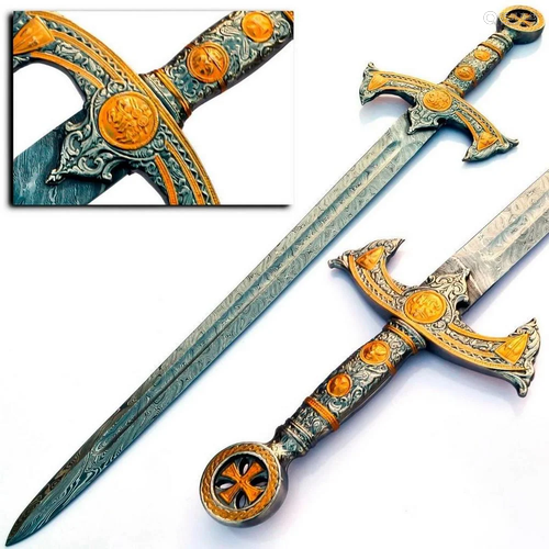 THE CRUSADERS Damascus Steel Sword