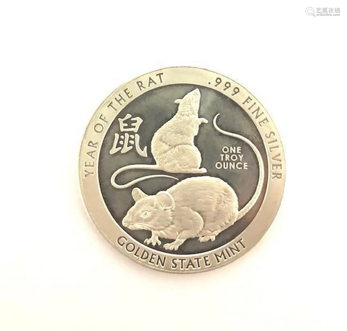 Golden State Mint 2020 Year Of The Rat .999 Fine Silver Coin