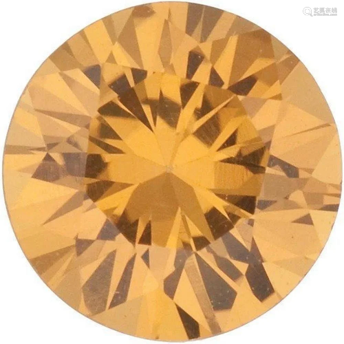 Round Cut Natural Amber Yellow Sapphire - Extra Fine AAA+ Gr...