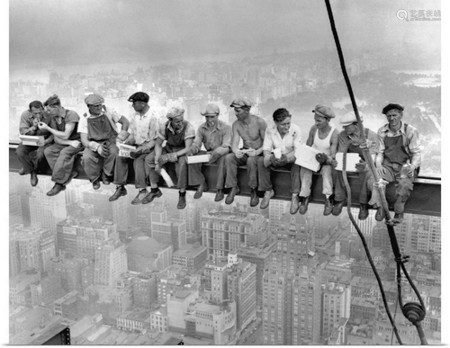 Lunch atop a skyscraper Wall Art Print