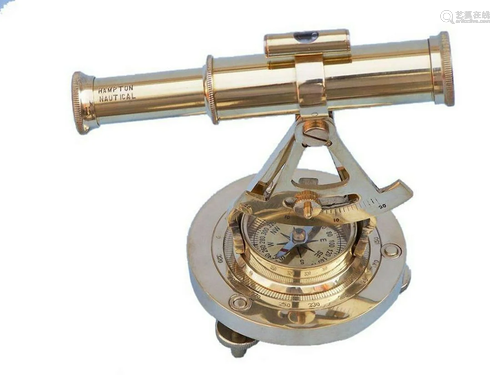 Solid Brass Alidade Compass 7"