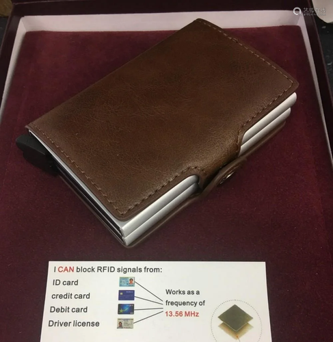 Genuine Stitched Leather Smart Wallet With Spring Load Card ...