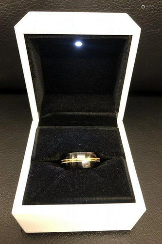 Ladies Titanium Black & Gold Engagement Ring, Brand New,...