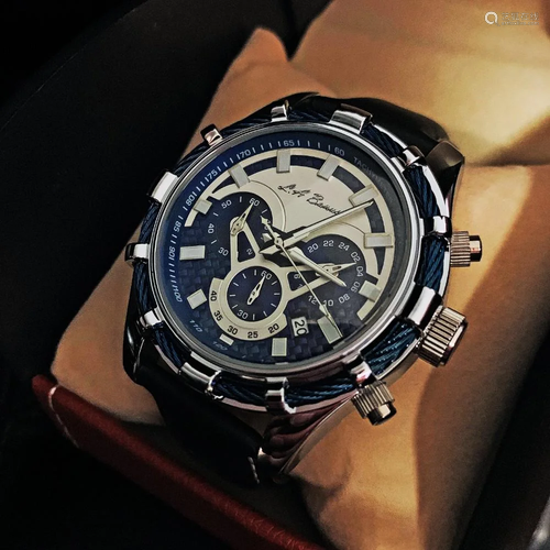 Mens L.A. Banus Royal Blue Grey Steel Dial Chronograph Genui...