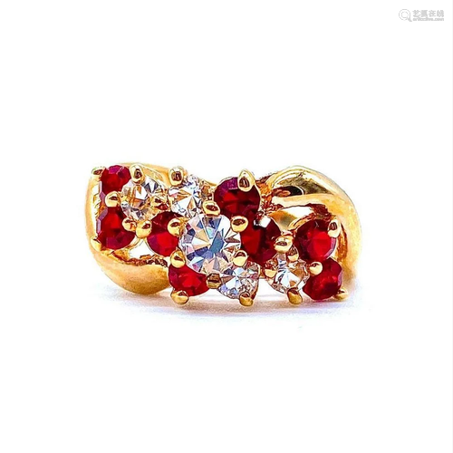 Stunning Clustered Red and Classic Swarovski Crystal 18KTGE ...