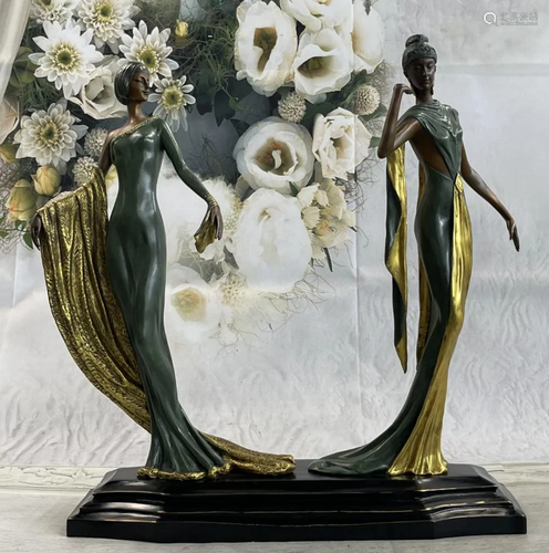 Erte Fashion Models Bronze Sculpture