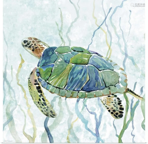 Sea Turtle Swim II Wall Art By Carol Robinson Print