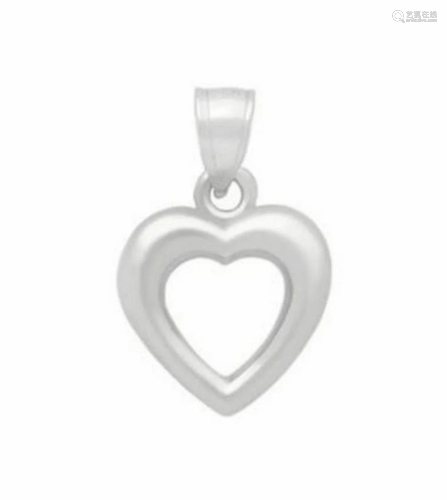 Stunning 925 Sterling Silver Hollow Heart Pendant