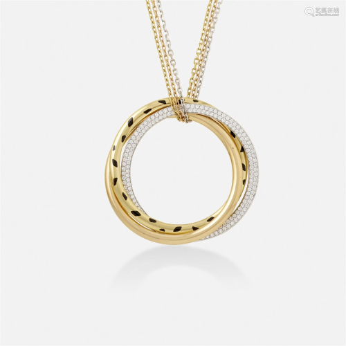 Cartier, 'Trinity' tricolor gold Panthere necklace