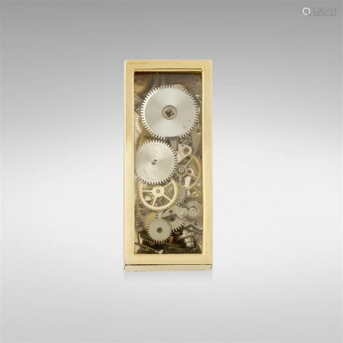 Arman, 'LACLOCHE' gold clock brooch