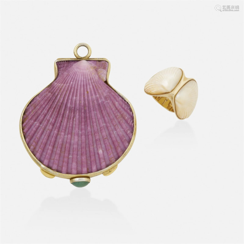 Marguerite Stix, Shell pendant and ring