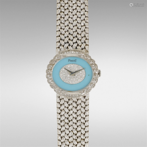 Piaget, Turquoise, diamond, and white gold watch