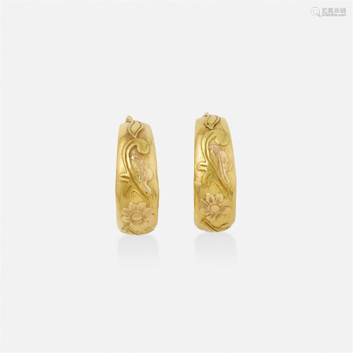 Italian, Gold hoop earrings