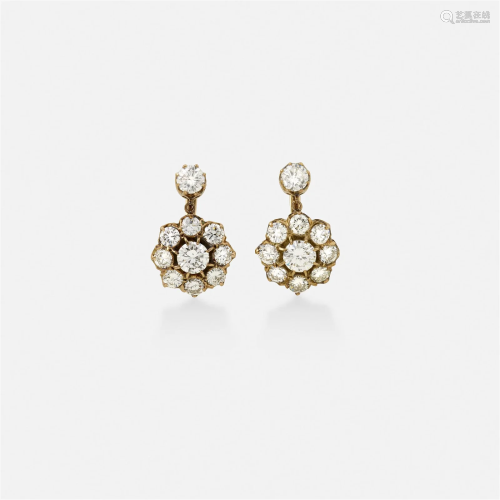Diamond and gold earrings