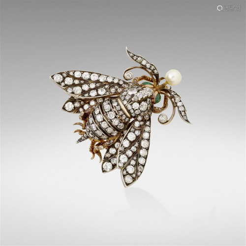 Antique, Rare diamond bee brooch