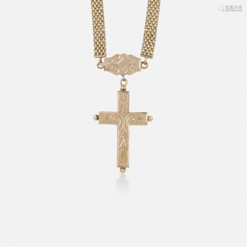 Antique, Gold cross necklace