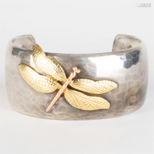 Tiffany & Co. Sterling Silver and 18k Gold Dragonfly Cuf...