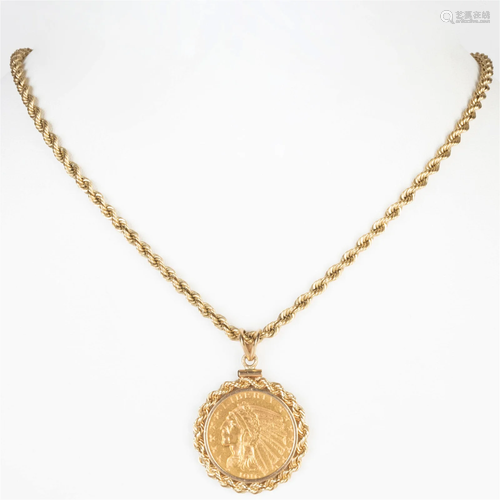 1916 $5 Gold Coin Pendant