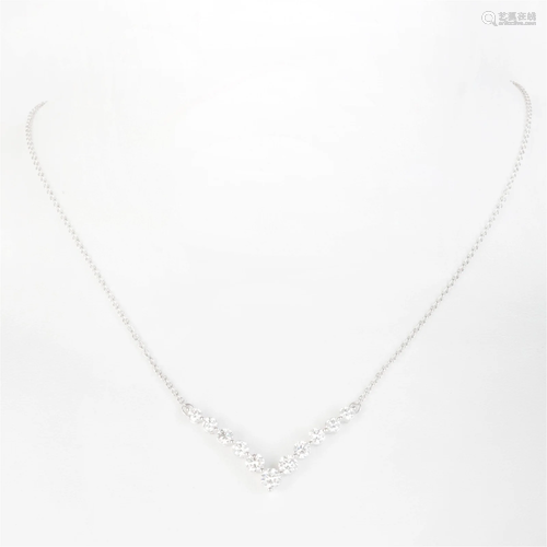 18k White Gold and Diamond Necklace