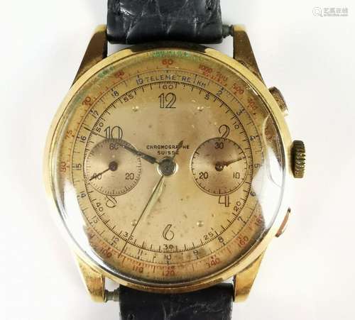 CHRONOGRAPHE SUISSE. Montre bracelet d'homme à boîtier c...