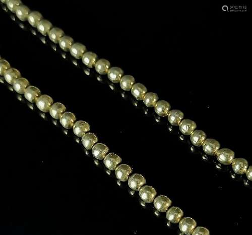 Collier en or et perles d'or.L_49,5 cm.20,05 grammes, 18...