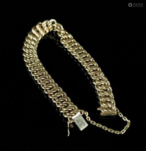 Bracelet en or maille gourmette.L_19 cm.18,59 grammes, 18K, ...