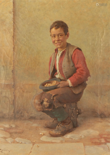 Karl Witkowski (American, 1860-1910) Portrait of a Boy Smili...