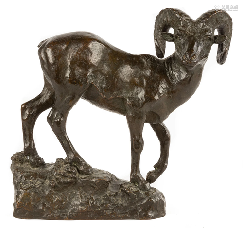 H. Brainard Wright (20th century) Ram Sculpture