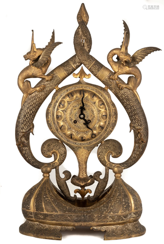 Unusual 19th Century Persian Motif Mantel Clock