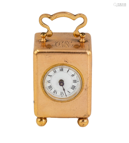 19th Century French Miniature Carriage Clock